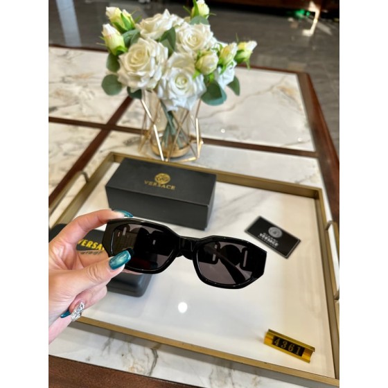 Versace Black Geometric Sunglasses